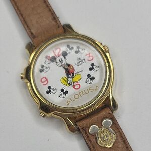 Lorus Women's Gold and Brown Mickey Mouse Watch